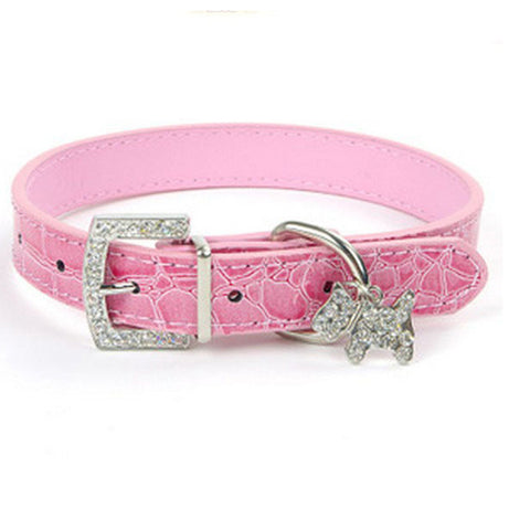 Crystal Pendant Dog Collar